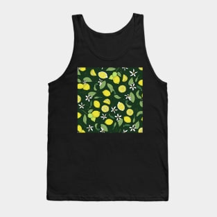 lemons on dark green Tank Top